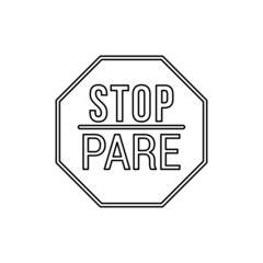 Stop Pare sign icon isolated on white background. Traffic symbol modern, simple, vector, icon for website design, mobile app, ui. Vector Illustration