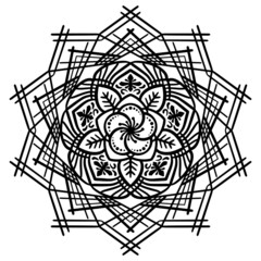 マンダラアート(線画・梅)