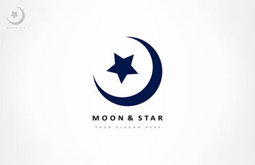 moon and stars logo vector space design