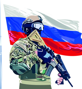 russian flag soldier ukraina