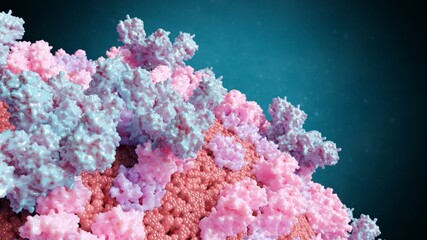 3D Render of SARS-COV-2 Coronavirus Surface Proteins