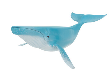 Blue whale  Isolated On White Background, 3D rendering. 3D illustration.