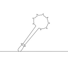 Continuous line drawing of morning star knight, object one line single line art, vector illustration
