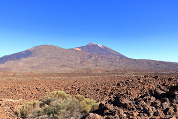 Panorama view on island of Tenerife to the volcano Pico del Teide