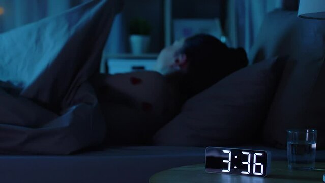 people, bedtime and rest concept - teenage girl sleeping at home at night