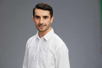 man in white shirts self-confidence isolated background