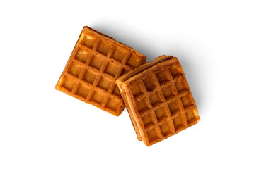 Viennese waffles isolated on white background.