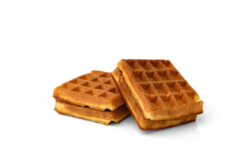 Viennese waffles isolated on white background.
