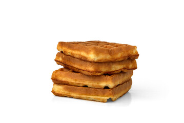 Viennese waffles isolated on white background.