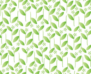 seamless pattern with green leaves