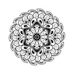 mandala circular. Hand-painted illustrations pattern, ethnic patterns.