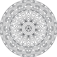 Floral mandala,Unusual flower shape. Oriental vector illustration