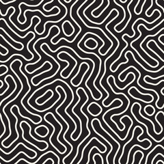 Vector seamless pattern. Repeating geometric abstract elements. Stylish monochrome background design.