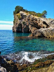 rocky coast of the sea