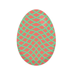 easter egg red with green pattern