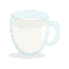 clear glass of cold fresh milk