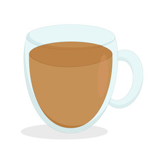 glass mug of hot black tea