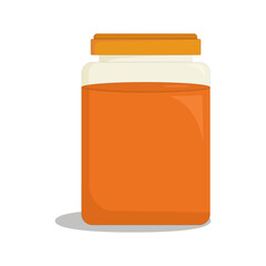 transparent glass jar of fragrant bee honey