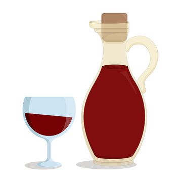 decanter of fragrant red wine with a filled glass