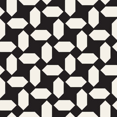 Vector seamless pattern. Repeating geometric abstract elements. Stylish monochrome background design.
