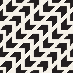 Vector seamless pattern. Repeating geometric abstract elements. Stylish monochrome background design.