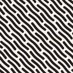 Vector seamless pattern. Repeating geometric abstract elements. Stylish monochrome background design.