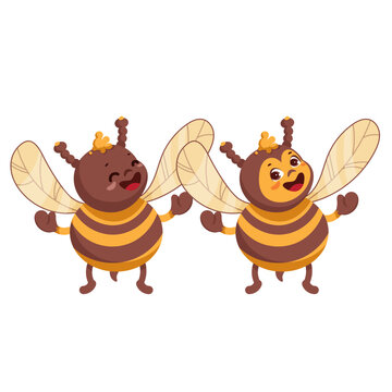 A cute little bee. Children's illustration. A child character. Cartoon style.