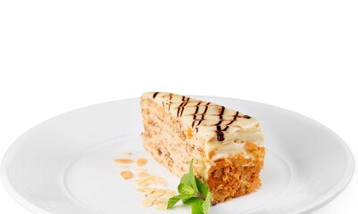 Honey cake dessert, tasty sweet cake dessert