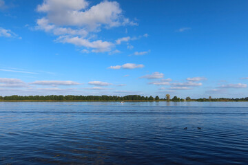 Narew river in Serock town, Mazovia, Poland. 