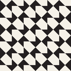 Vector seamless pattern. Repeating geometric abstract elements. Stylish monochrome background design.