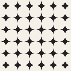 Vector seamless pattern. Repeating geometric abstract elements. Stylish monochrome background design.