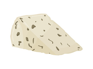 Dorblu cheese block. Farm market product for label, poster, icon, packaging.