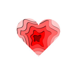 red heart isolated on white