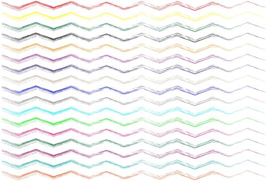 Zigzag rainbow lines. Bright wallpaper. Modern ornament. Geometric pattern for textiles. Vector