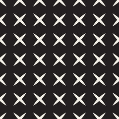 Vector seamless pattern. Repeating geometric abstract elements. Stylish monochrome background design.