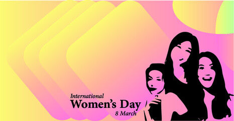 Women's background with international women's day writing