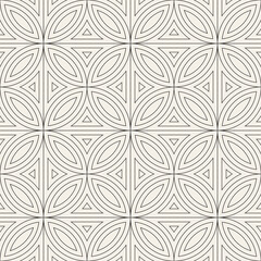 Vector seamless pattern. Repeating geometric abstract elements. Stylish monochrome background design.