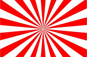 Sun rays patern. Red and white wallpaper. Designer solar flare. Bright background. Red explosion. Vector illustration