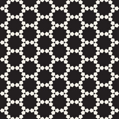 Vector seamless pattern. Repeating geometric abstract elements. Stylish monochrome background design.