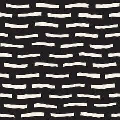 Vector seamless pattern. Repeating geometric abstract elements. Stylish monochrome background design.