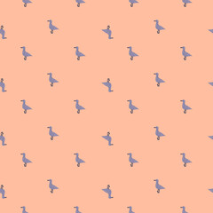 Seagulls standing seamless pattern. Background of sea birds.