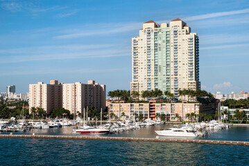 Miami Beach Residential Buildings With Marina
