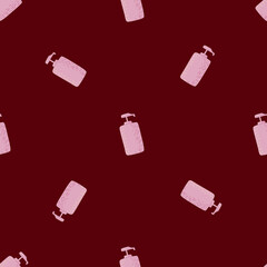 Cosmetic bottle seamless pattern. cosmetics toiletries background.