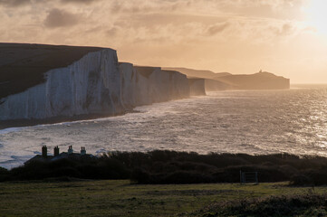 Seven Sisters at dawn from Seaford Head