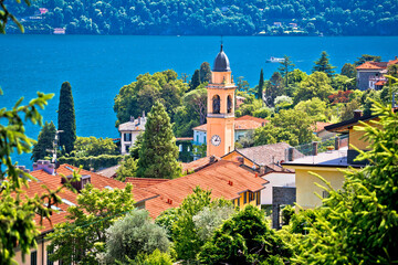 Laglio. Idyllic town of Laglio and Como lake panoramic view