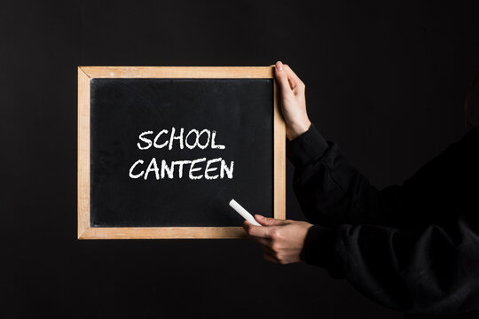 a school canteen blackboard sign