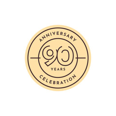 90 Years anniversary label illustration template design