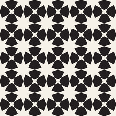 Vector seamless pattern. Repeating geometric abstract elements. Stylish monochrome background design.