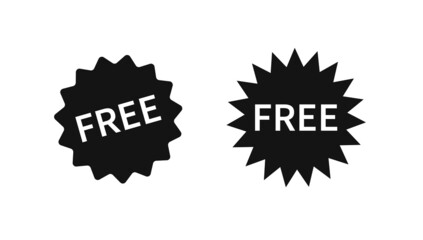 Free badge isolated on white background. Sticker Label. Promotion and advertising. Vector illustration