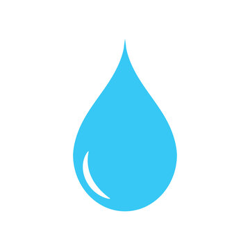 Blue water drop on a white background. clean water, environment friendly. Vector illustration